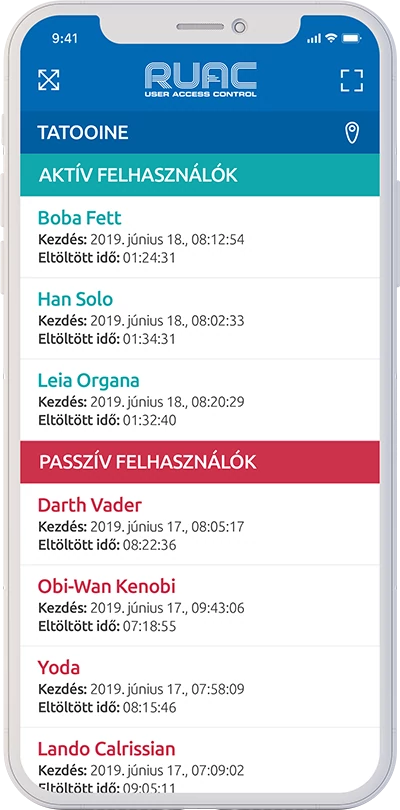 RUAC aktív felhasználók listája RUAC aktív felhasználók listája